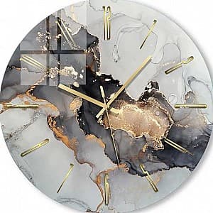 Настенные часы Foto3D Золото с черными и серыми красками