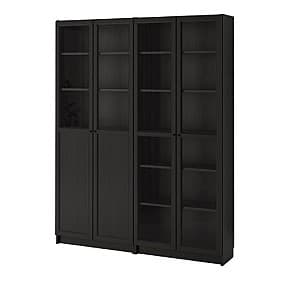 Витрина IKEA Billy  / Oxberg  black-brown glass 160x30x202 см