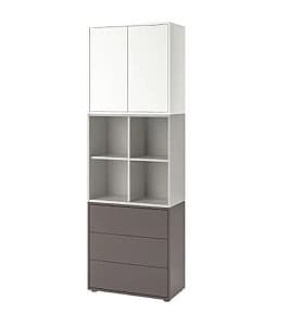 Шкаф пенал IKEA Eket white / light gray / dark gray 70x35x212 см