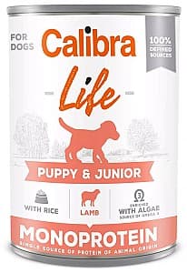 Hrană umedă pentru câini Calibra Life can Puppy&Junior Lamb&rice 400g