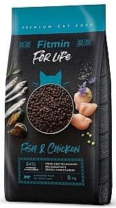 Сухой корм для кошек Fitmin For Life Adult Fish&Chicken 8kg