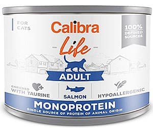 Hrană umedă pentru pisici Calibra Life Can Adult Salmon 200g