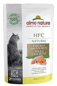 Hrană umedă pentru pisici Almo Nature HFC Pouch Natural Chicken and Salmon 55g