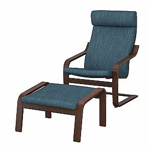 Кресло IKEA Poang Коричневый/Хилларед Темно-синий