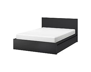 Кровать IKEA Malm black-brown 180x200 см (2 ящика для хранения)