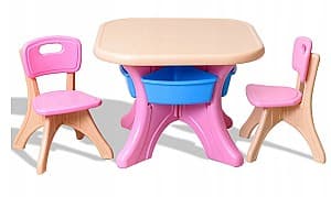Письменный стол Costway HW56085PI Розовый/Светло-коричневый