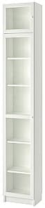 Шкаф пенал IKEA Billy/Oxberg стеклянная дверце 40x30x237 Белый