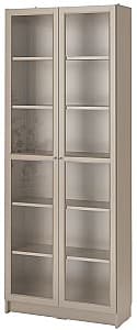 Витрина IKEA Billy со стеклянными дверьми 80x30x202 Серый/Под Металл