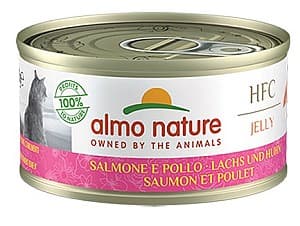 Hrană umedă pentru pisici Almo Nature HFC Can Jelly Salmon with Chicken 70g
