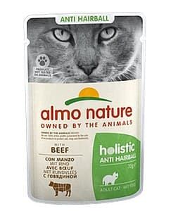 Hrană umedă pentru pisici Almo Nature HOLISTIC Pouch Hairball Beef 70g