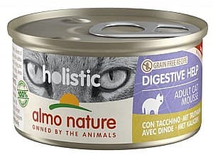 Hrană umedă pentru pisici Almo Nature Cat HOLISTIC Can Digestive Turkey 85g