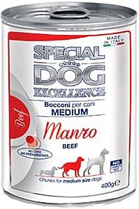 Hrană umedă pentru câini Special Dog EXCELLENCE CHUNKIES MEDIUM ADULT BEEF 400gr