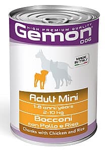 Hrană umedă pentru câini Gemon MINI ADULT CHICKEN/RICE 415gr