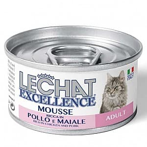 Hrană umedă pentru pisici Monge LECHAT EXCELLENCE MOUSSE ADULT Chicken/Pork 85gr