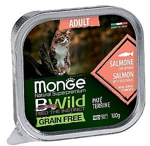 Влажный корм для кошек Monge BWILD ADULT Salmone/Vegetables 100gr