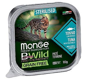 Hrană umedă pentru pisici Monge BWILD STERILISED Tuna/Vegetables 100gr