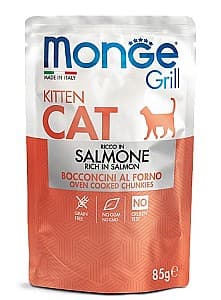 Hrană umedă pentru pisici Monge GRILL POUCH KITTEN SALMONE 85gr
