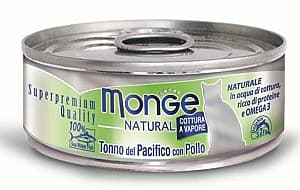 Hrană umedă pentru pisici Monge NATURAL Can Yellowfin tuna with chicken 80gr