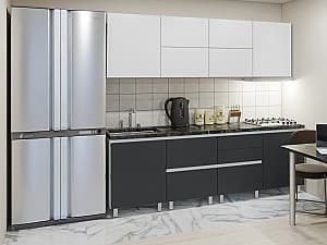Кухонный гарнитур PS Гола-3 (Trendy Panel) 2.4 м White(Белый)/Storm Grey(Серый)
