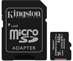 Карта памяти Kingston Canvas Select Plus 512GB Class10 A1 UHS-I V30 + SD adapter