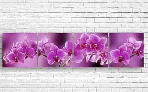 Модульная картина Art.Desig Сиреневая Орхидея на сиреневом фоне