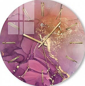 Настенные часы Foto3D Фиолетовый с золотом