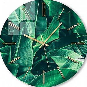 Настенные часы Foto3D Зеленые листья