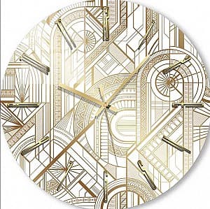 Настенные часы Foto3D Золотая геометрия на белом фоне
