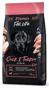 Hrană uscată pentru câini Fitmin For Life Duck & Turkey 12kg