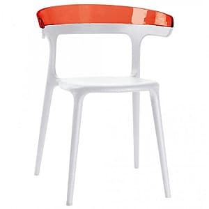Пластиковый стул Papatya Luna Red/White