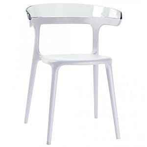 Пластиковый стул Papatya Luna Clear/White