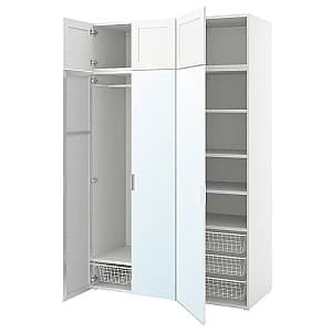 Шкаф IKEA Platsa 6 дверей/зеркало Белый Страумен/Фоннес Белый