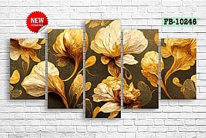 Tablou multicanvas Art.Desig Flori aurii FB-10246