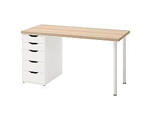 Офисный стол IKEA Lagkapten / Alex oak tree/white 140x60 см