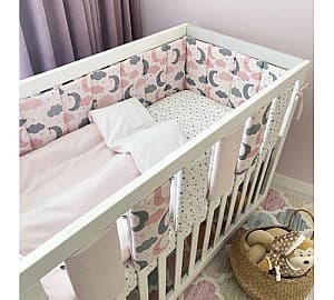 Lenjerie de pat pentru copii Veres Sleepy moon pink 222.01