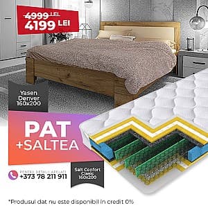 Кровать Yasen Денвер 1.6 м + Матрас Salt Confort Clasic 160x200