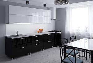 Кухонный гарнитур PS Blum (High Gloss) 2.4 m White/Black