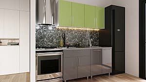 Кухонный гарнитур PS Мини (High Gloss) 1.6 м Green/Grey