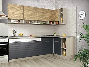 Кухонный гарнитур Modern Monro 2.6 Craft Oak Gold/White Gloss/Asphalt