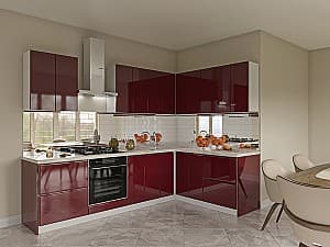 Set bucatarie Confort-NV Royal Gloss 2.6x1.7 m Wine Red