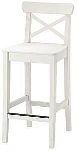 Барный стул IKEA Ingolf со спинкой 63cm (Белый)