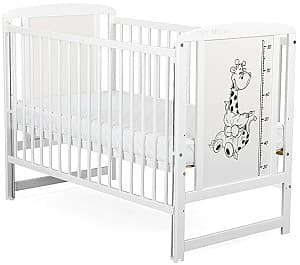 Кроватка детская BabyNeeds Timmi Girafa + опускающаяся стенка (White)