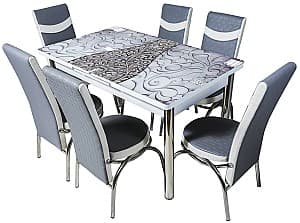 Набор стол и стулья VLM Kelebek II 0349 (6 стульев Merchan Grey/White)