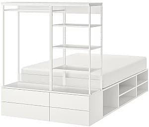 Кровать IKEA Platsa 4 ящика 140x244x163 Белый/Fonnes