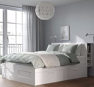 Кровать IKEA Brimnes Lonset с местом для хранения/с подголовником 160x200  Белый