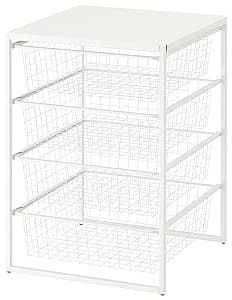 Стеллаж IKEA Jonaxel каркас/проволочные корзины/верхние полки 50x51x70 Белый