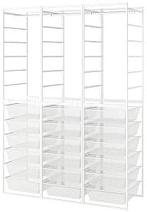 Стеллаж IKEA Jonaxel каркас/сетчатые корзины/штанги 148x51x207 Белый