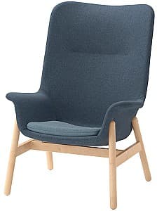 Кресло IKEA Vedbo высокая спинка Гуннаред Синий