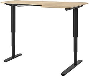 Masa de birou IKEA Bekant electro/colt dreapta/furnir stejar 160x110 Alb/Negru