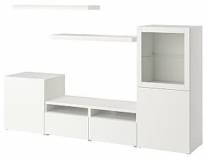 Living IKEA Besta/Lack 240x42x129 Alb